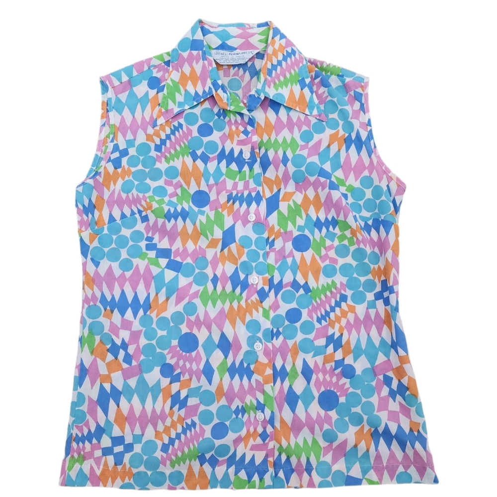 Vintage 60s Retro Sleeveless Blouse